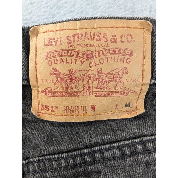 Vintage Levi's 551 Jeans Womens 4 Black Relaxed Fit Tapered Leg Made USA 90s - Picture 11 of 15